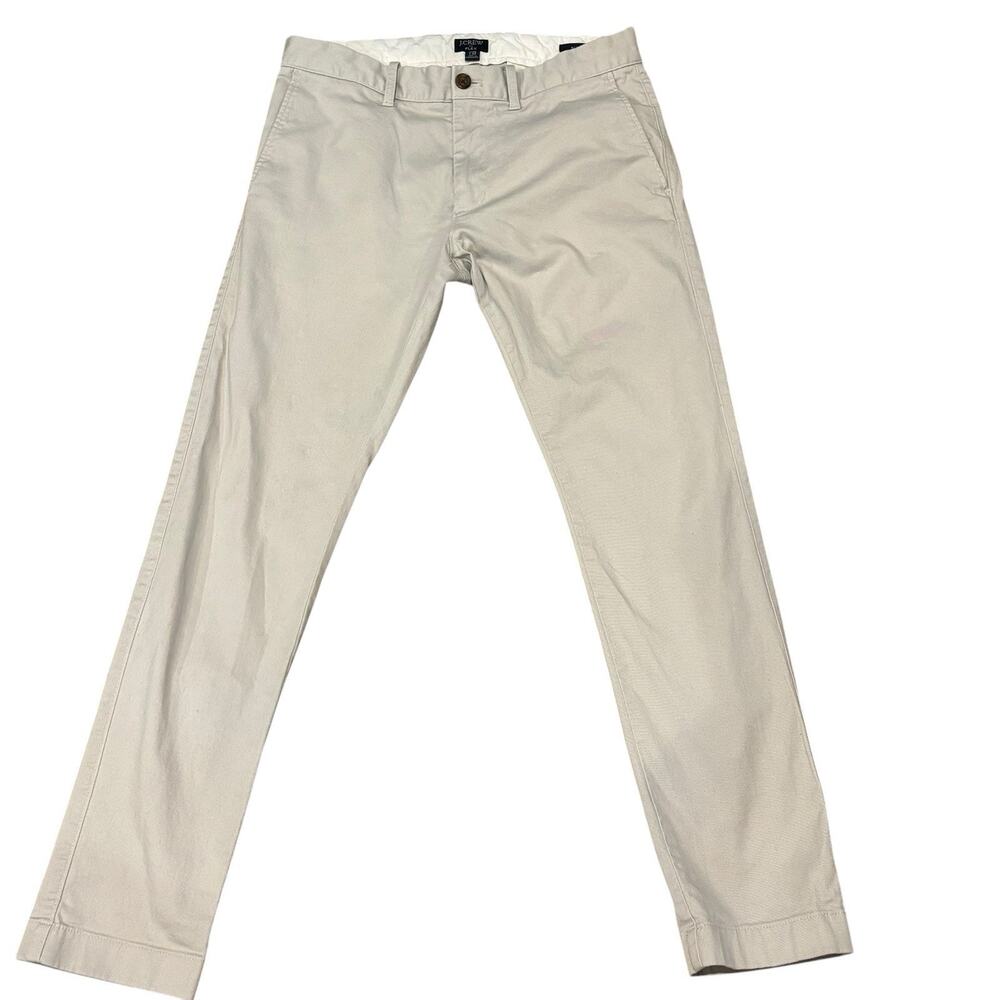 J. Crew Factory Flex Slim Fit Stone Flat Front Cotton Stretch Chino Pant 30x30